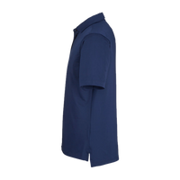 Fairway & Greene Men's USA Made Tournament Solid Tech Polo, Marine, Left Sleeve view
