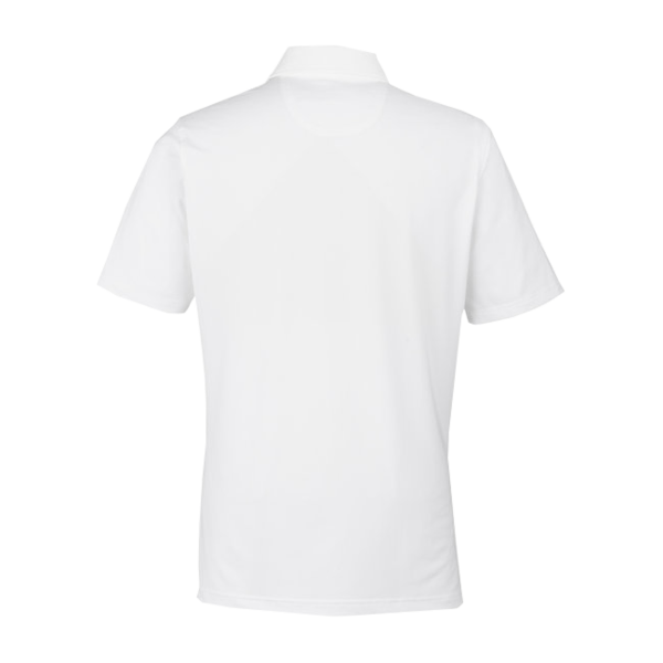 Fairway & Greene Men's USA Made Tournament Solid Tech Polo, White, Back view
