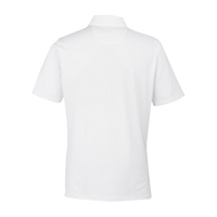 Fairway & Greene Men's USA Made Tournament Solid Tech Polo, White, Back view