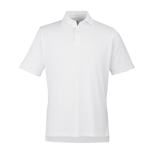 Fairway & Greene Men's USA Made Tournament Solid Tech Polo, White, Front view