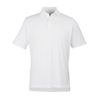 Fairway & Greene Men's USA Made Tournament Solid Tech Polo, White, Front view