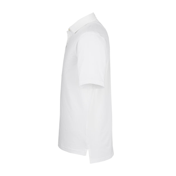 Fairway & Greene Men's USA Made Tournament Solid Tech Polo, White, Left Sleeve view