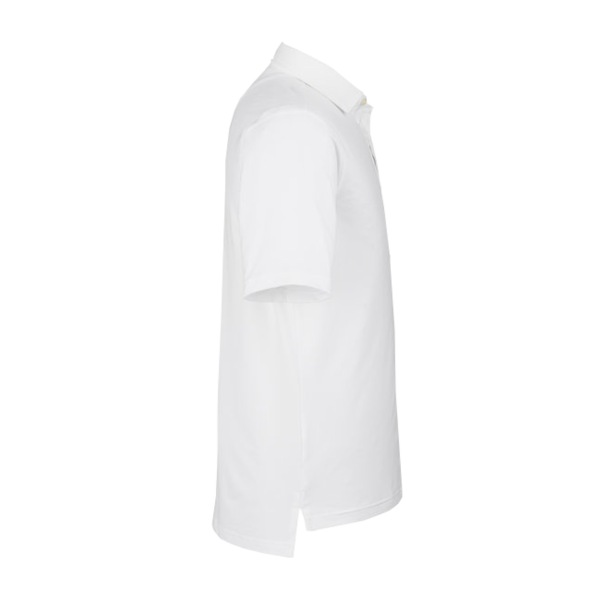 Fairway & Greene Men's USA Made Tournament Solid Tech Polo, White, Right Sleeve view