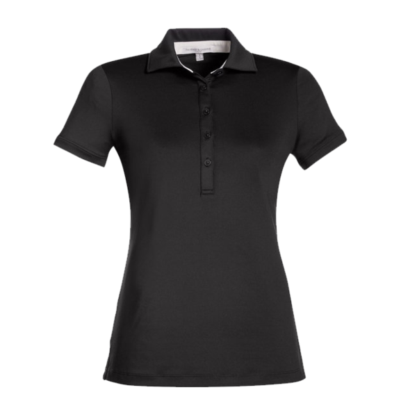 Fairway & Greene Women's Claire Tech Polo, Black, Front view