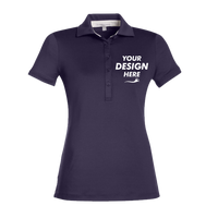 Fairway & Greene Women's Claire Tech Polo, Eclipse, Front view, Mockup