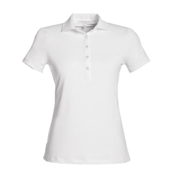 Fairway & Greene Women's Claire Tech Polo, White, Front view