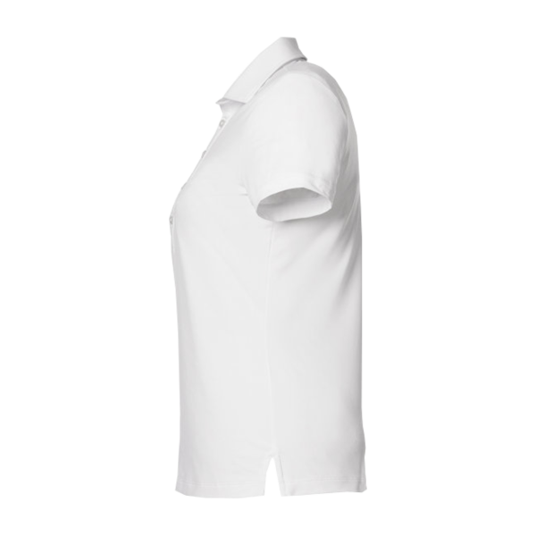 Fairway & Greene Women's Claire Tech Polo, White, Left Sleeve view