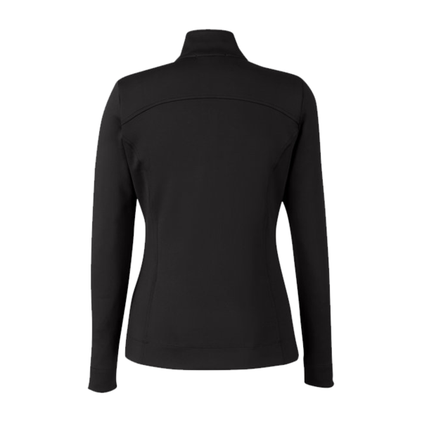 Fairway & Greene Women's Wells Tech Quarter-Zip Pullover, Black / White, Back view