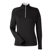 Fairway & Greene Women's Wells Tech Quarter-Zip Pullover, Black / White, Front view