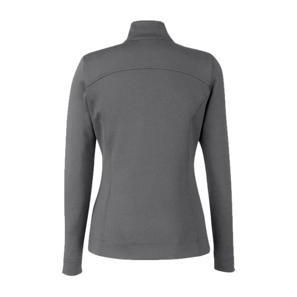 Fairway & Greene Women's Wells Tech Quarter-Zip Pullover, Dark Shadow Grey Heather / Dark Shadow Grey Heather, Back view