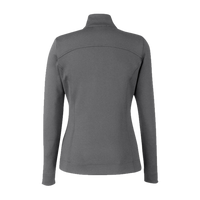 Fairway & Greene Women's Wells Tech Quarter-Zip Pullover, Dark Shadow Grey Heather / Dark Shadow Grey Heather, Back view