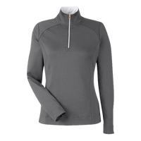 Fairway & Greene Women's Wells Tech Quarter-Zip Pullover, Dark Shadow Grey Heather / Dark Shadow Grey Heather, Front view