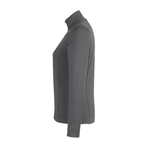 Fairway & Greene Women's Wells Tech Quarter-Zip Pullover, Dark Shadow Grey Heather / Dark Shadow Grey Heather, Left Sleeve view
