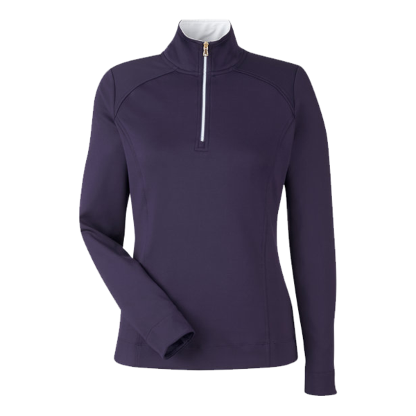Fairway & Greene Women's Wells Tech Quarter-Zip Pullover, Eclipse / White, Front view