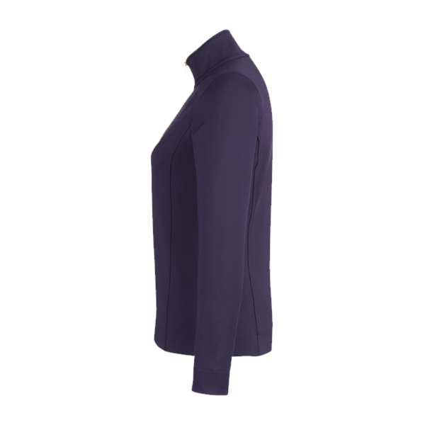 Fairway & Greene Women's Wells Tech Quarter-Zip Pullover, Eclipse / White, Left Sleeve view