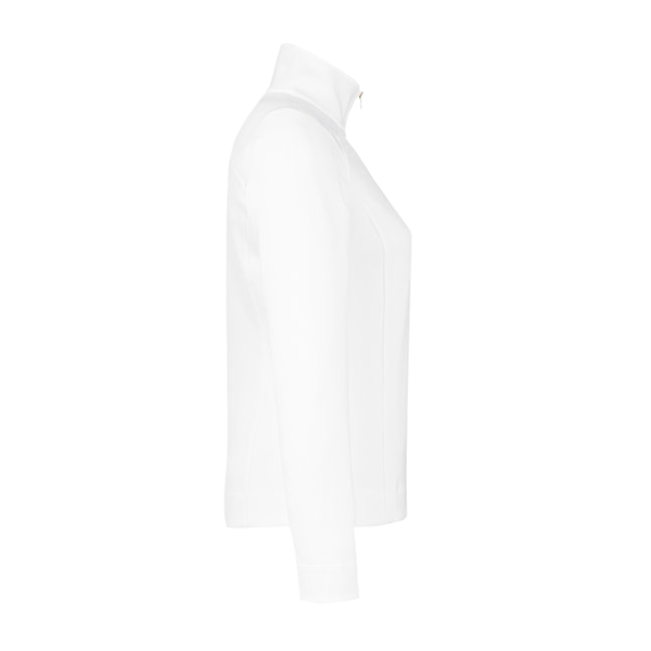 Fairway & Greene Women's Wells Tech Quarter-Zip Pullover, White / Eclipse, Right Sleeve view