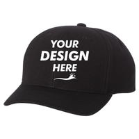 Flexfit by Yupoong 110® Cool & Dry Mini-Piqué Cap, Black, Front view, Mockup