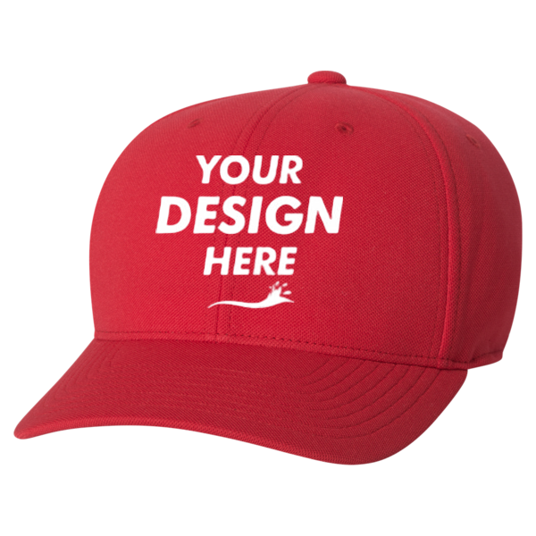 Flexfit by Yupoong 110® Cool & Dry Mini-Piqué Cap, Red, Front view, Mockup