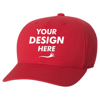 Flexfit by Yupoong 110® Cool & Dry Mini-Piqué Cap, Red, Front view, Mockup