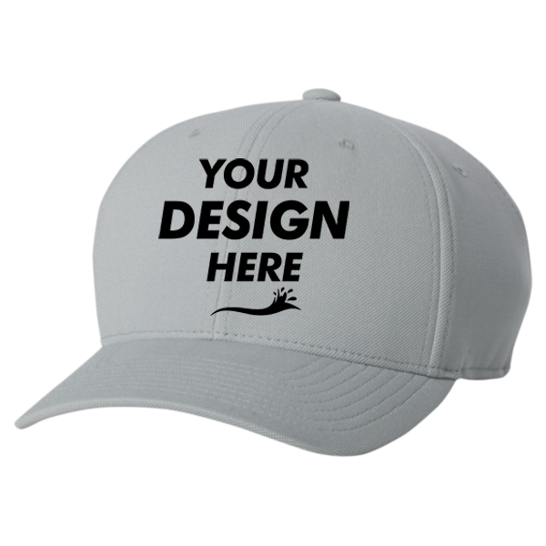 Flexfit by Yupoong 110® Cool & Dry Mini-Piqué Cap, Silver, Front view, Mockup