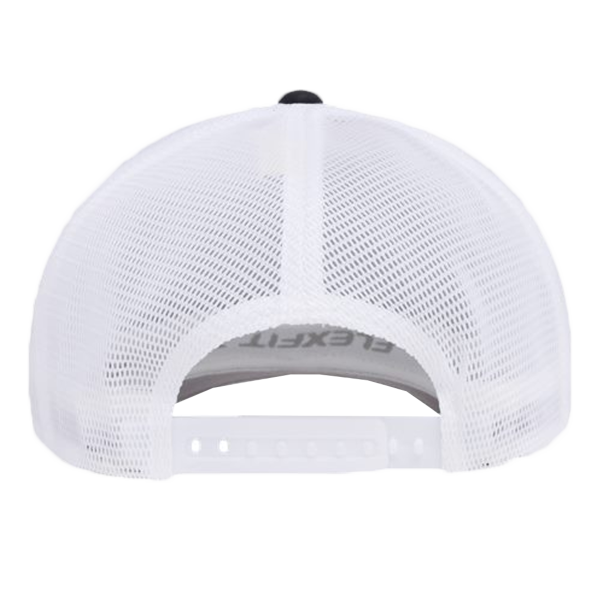 Flexfit by Yupoong 110 Mesh-Back Cap, Black / White / White, Back view