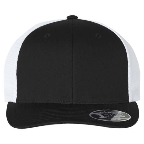 Flexfit by Yupoong 110 Mesh-Back Cap, Black / White / White, Front view