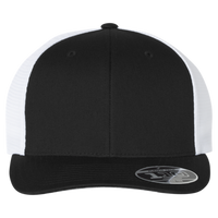 Flexfit by Yupoong 110 Mesh-Back Cap, Black / White / White, Front view