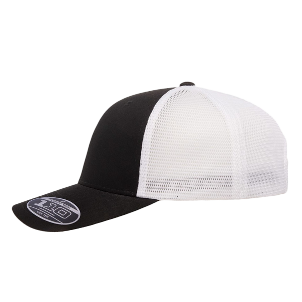 Flexfit by Yupoong 110 Mesh-Back Cap, Black / White / White, Left Side view