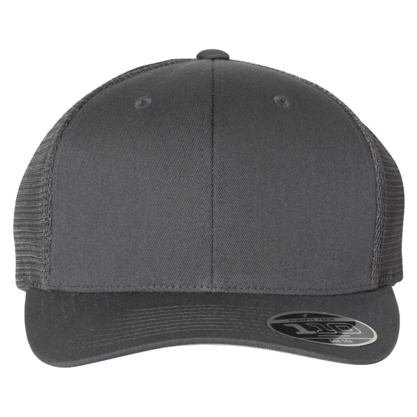 Flexfit by Yupoong 110 Mesh-Back Cap, Charcoal / Charcoal / Charcoal, Front view