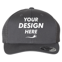 Flexfit by Yupoong 110 Mesh-Back Cap, Charcoal / Charcoal / Charcoal, Front view, Mockup