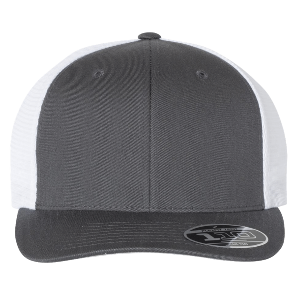 Flexfit by Yupoong 110 Mesh-Back Cap, Charcoal / White / White, Front view