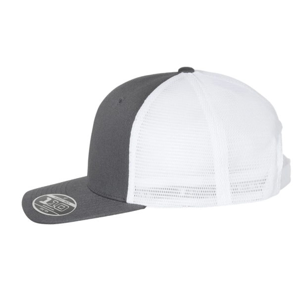 Flexfit by Yupoong 110 Mesh-Back Cap, Charcoal / White / White, Left Side view