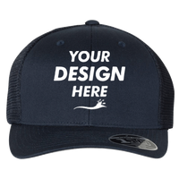 Flexfit by Yupoong 110 Mesh-Back Cap, Navy / Navy / Navy, Front view, Mockup