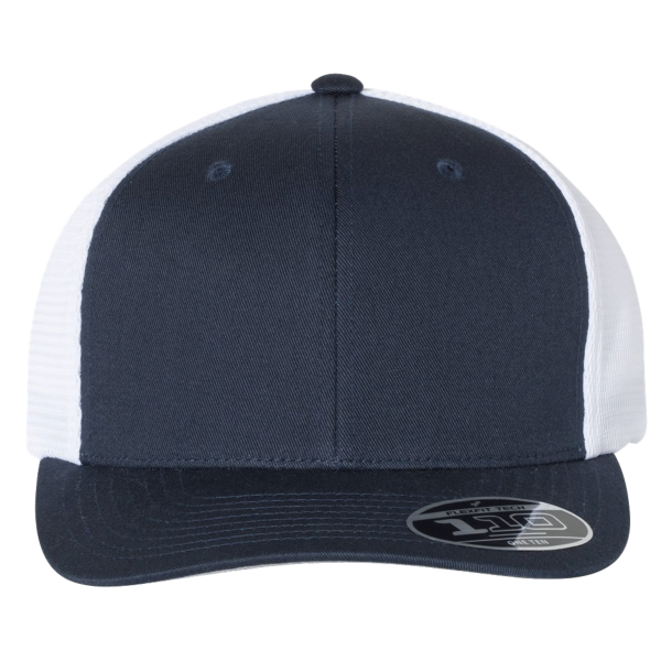 Flexfit by Yupoong 110 Mesh-Back Cap, Navy / White / White, Front view