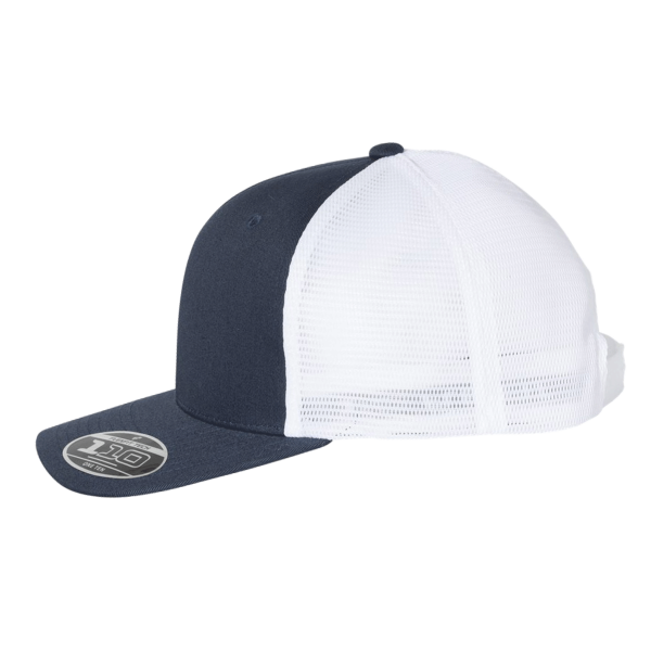 Flexfit by Yupoong 110 Mesh-Back Cap, Navy / White / White, Left Side view