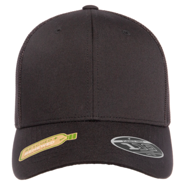 Flexfit by Yupoong 110® Recycled Mesh Cap, Black / Black, Front view