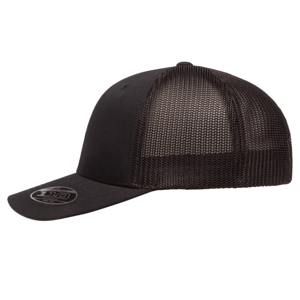 Flexfit by Yupoong 110® Recycled Mesh Cap, Black / Black, Left Side view