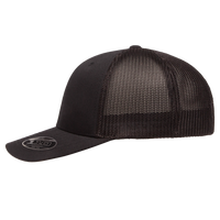 Flexfit by Yupoong 110® Recycled Mesh Cap, Black / Black, Left Side view
