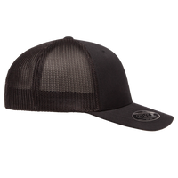Flexfit by Yupoong 110® Recycled Mesh Cap, Black / Black, Right Side view