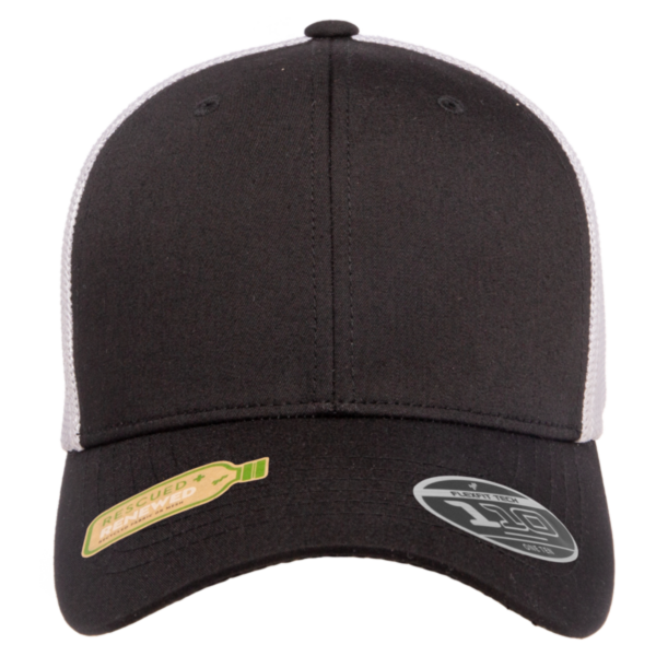 Flexfit by Yupoong 110® Recycled Mesh Cap, Black / White, Front view