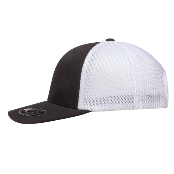 Flexfit by Yupoong 110® Recycled Mesh Cap, Black / White, Left Side view