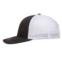 Flexfit by Yupoong 110® Recycled Mesh Cap, Black / White, Left Side view