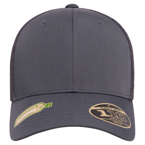 Flexfit by Yupoong 110® Recycled Mesh Cap, Charcoal / Charcoal, Front view