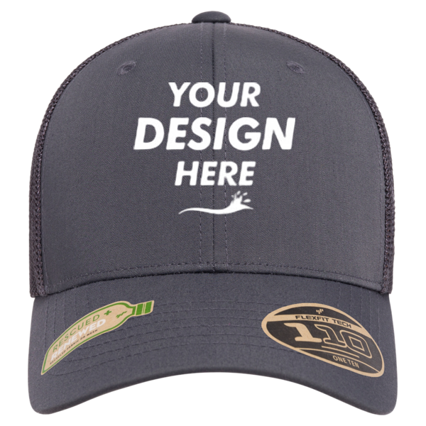 Flexfit by Yupoong 110® Recycled Mesh Cap, Charcoal / Charcoal, Front view, Mockup