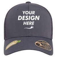 Flexfit by Yupoong 110® Recycled Mesh Cap, Charcoal / Charcoal, Front view, Mockup