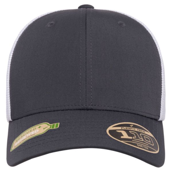 Flexfit by Yupoong 110® Recycled Mesh Cap, Charcoal / White, Front view