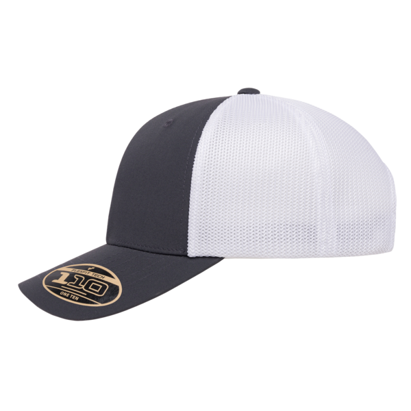 Flexfit by Yupoong 110® Recycled Mesh Cap, Charcoal / White, Left Side view