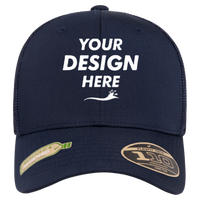 Flexfit by Yupoong 110® Recycled Mesh Cap, Navy / Navy, Front view, Mockup