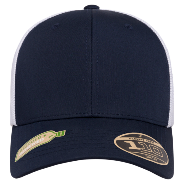 Flexfit by Yupoong 110® Recycled Mesh Cap, Navy / White, Front view