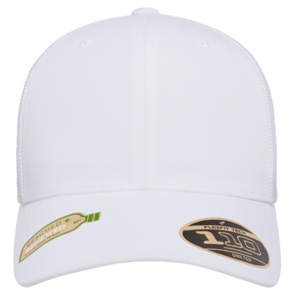 Flexfit by Yupoong 110® Recycled Mesh Cap, White / White, Front view